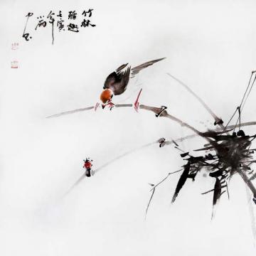 周小雨国画花鸟竹林雅趣字画之家