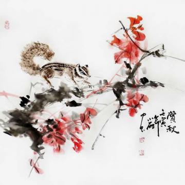 周小雨国画花鸟赏秋字画之家