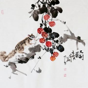 周小雨国画花鸟大利图字画之家