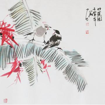 周小雨国画花鸟竹蕉图字画之家