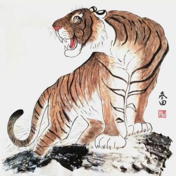 鲁三田国画动物神威图字画之家