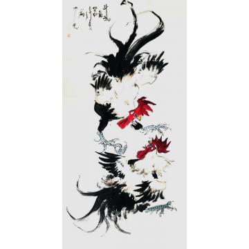 周小雨国画花鸟斗鸡字画之家