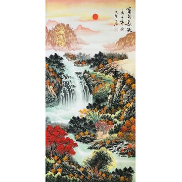 申文智国画山水富水长流字画之家