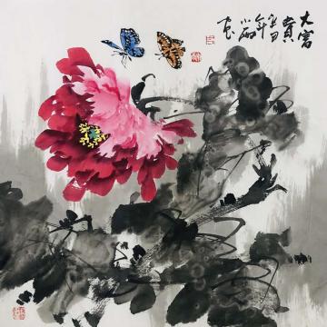 周小雨国画花鸟大富贵字画之家