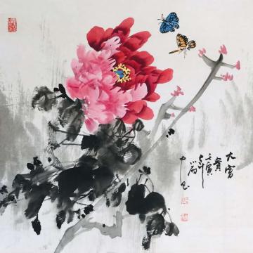 周小雨国画花鸟大富贵字画之家