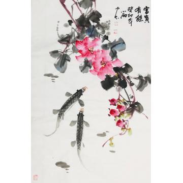 周小雨国画花鸟富贵有余字画之家