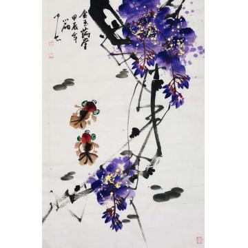 周小雨国画花鸟金玉满堂字画之家