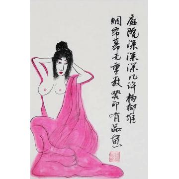 郝有品国画人物庭院深深深几许字画之家