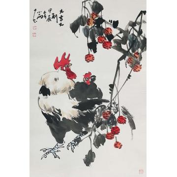 周小雨国画花鸟大吉大利字画之家