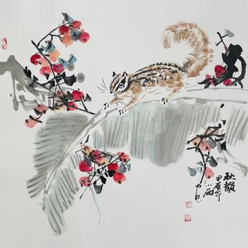 周小雨国画花鸟秋韵字画之家