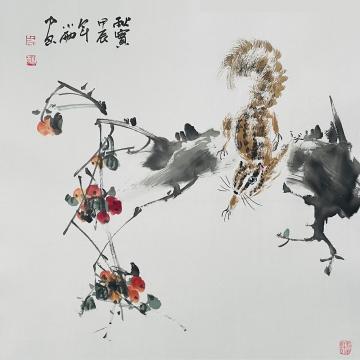 周小雨国画花鸟秋实字画之家