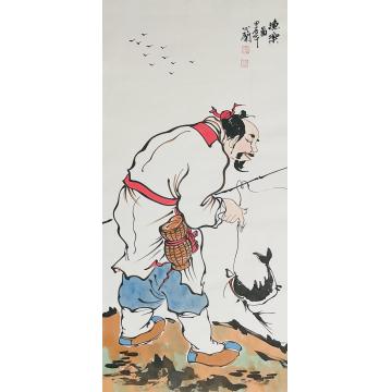 周心兰国画人物渔乐图字画之家