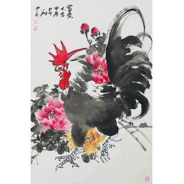 周小雨国画花鸟富贵大吉字画之家
