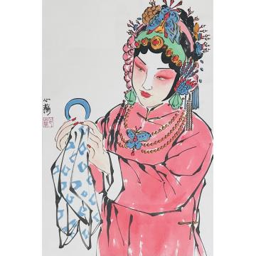 周心兰国画人物赏宝图字画之家