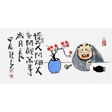 张海波国画人物慢品人间烟火色字画之家