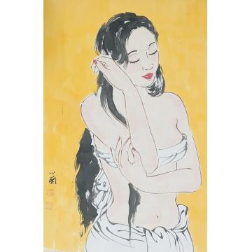 周心兰国画人物美人图字画之家