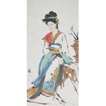 周心兰国画人物有约佳人字画之家