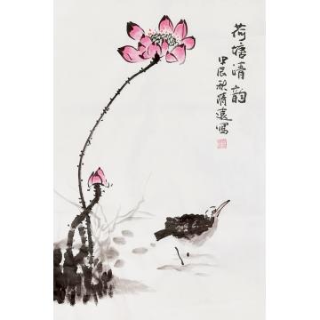 贺清远国画花鸟荷塘清韵字画之家