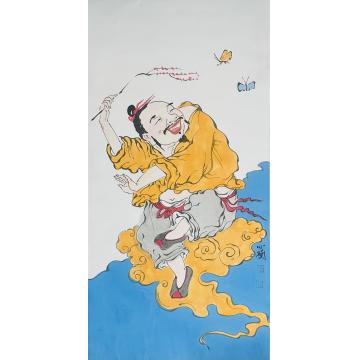周心兰国画人物乐逍遥字画之家