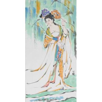 周心兰国画人物美人图字画之家