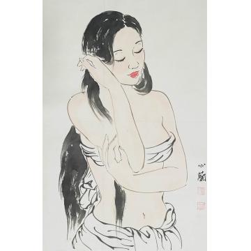 周心兰国画人物现代丽人图字画之家