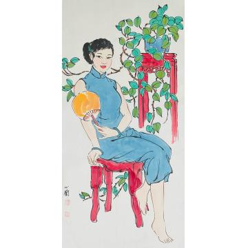 周心兰国画人物美人图字画之家