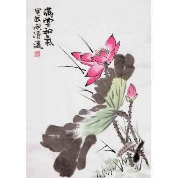 贺清远国画花鸟满堂和气字画之家