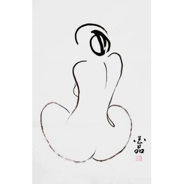 郝酉品国画人物极简美人图字画之家