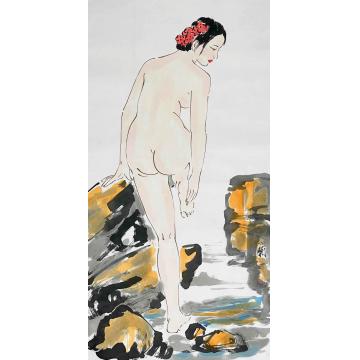 周心兰国画人物清水出芙蓉字画之家