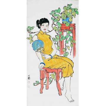 周心兰国画人物美人图字画之家