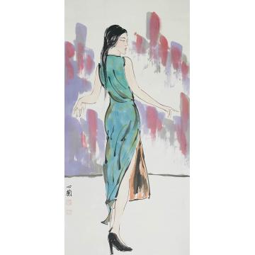 周心兰国画人物美人图字画之家