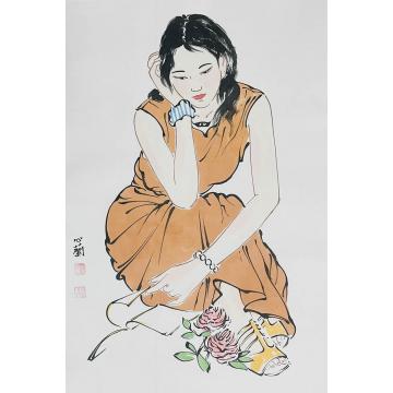 周心兰国画人物美人图字画之家