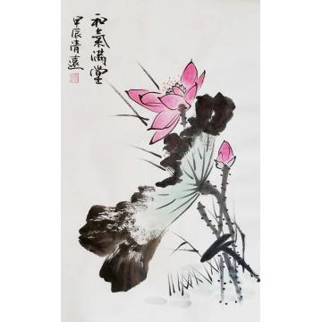 贺清远国画花鸟和气满堂字画之家
