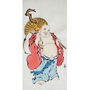 周心兰国画人物欢喜自在字画之家