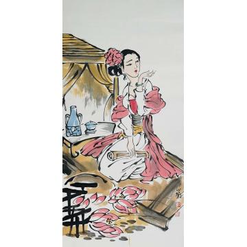 周心兰国画人物美人图字画之家