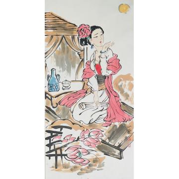 周心兰国画人物美人图字画之家
