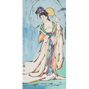 周心兰国画人物美人图字画之家